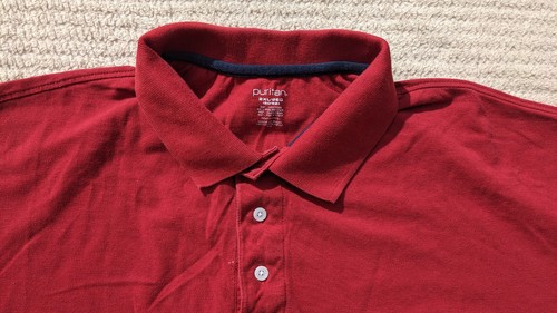 MEN'S PURITAN RED SHORT-SLEEVE POLO SHIRT- 2XL 50/52 - Picture 4 of 7