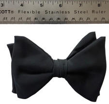 ALL NEW MEN'S BLACK FORMAL PRE-TIED CLIP-ON BOW TIE APPROX. 4" TALL X 5" LONG