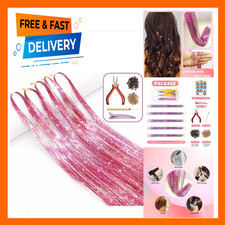 Hair Tinsel Kit with Tools and Instructions 1000 Strands Glitter Tinsel Hair