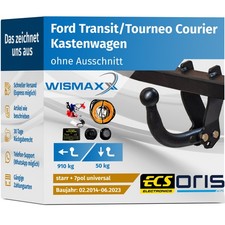 ANHÄNGERKUPPLUNG für Ford Transit/Tourneo Courier 14-23 starr ORIS +7pol E-Satz