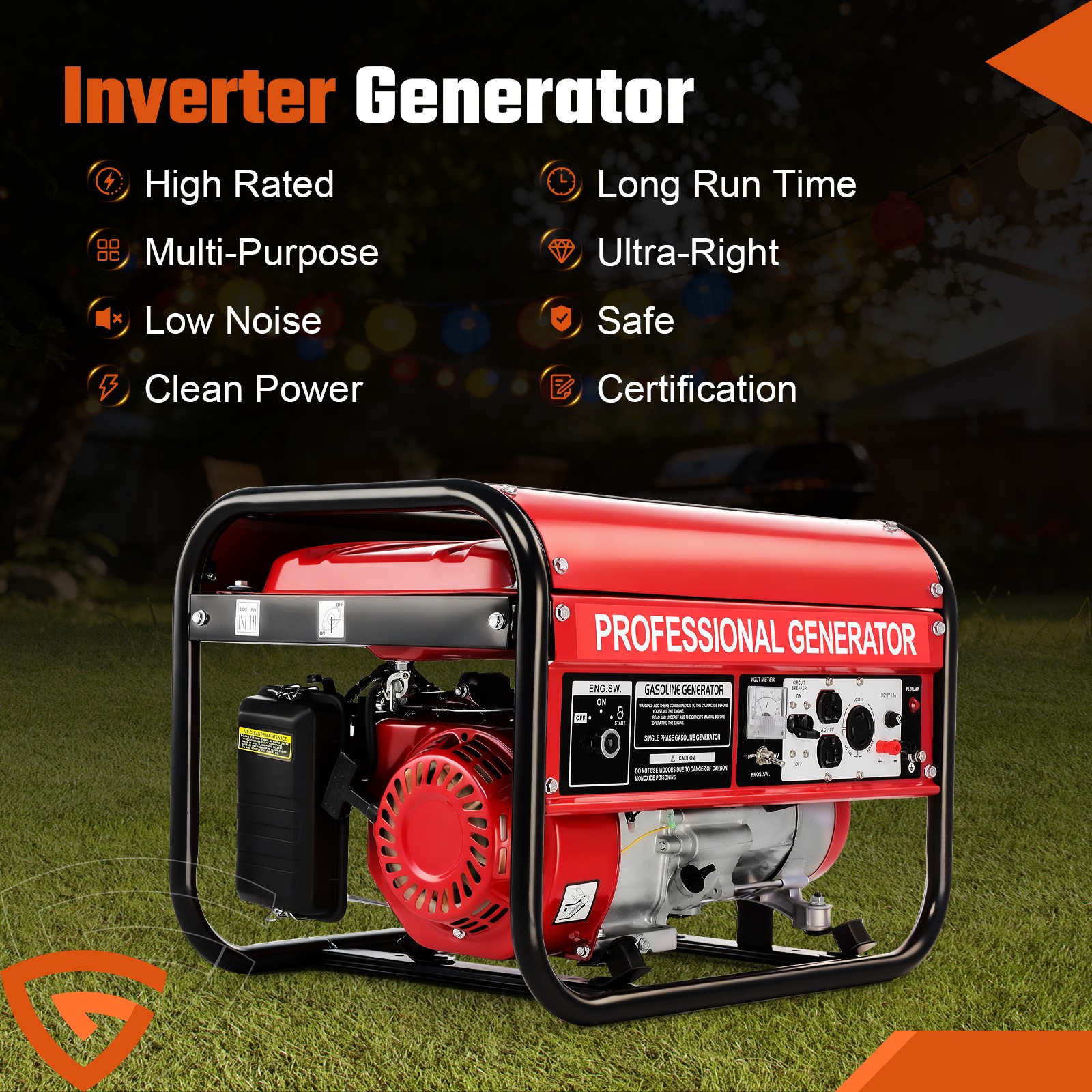 5000w Power Gas Powered 7.5hp 110v +220 V 15l Fuel Tank