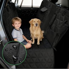 Dog Car Seat Cover  Hard Bottom Pet Car Back Seat Extender Hammock Waterproof