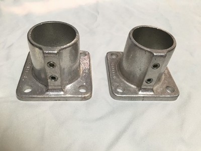 SPEED-RAIL 1-1/2'' Aluminum Square Base Flange set of (2)  1-1/2'' nominal pipe