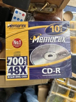 Memorex 48x 700mb CD-R 10 Pack Slim Jewel Cases Unopened - Image 1 of 2