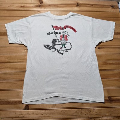 Vintage 80s Hanes New Braunfels Wurstfest Best Fest In Texas T-Shirt USA - XL