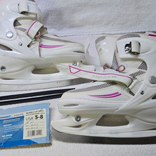 Lake Placid Summit Youth Adjustable Size Ice Skates White/Pink LP104GL size 5-8