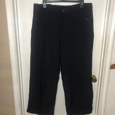 Obermeyer Snow Ski Pants Mens XL Black Flat Front Straight Leg Zip Fly