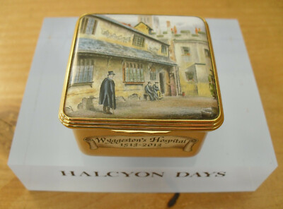 Ltd Ed Halcyon Days 500th Anniversary of Wyggeston's Hospital Emaille Box 2 1/8''