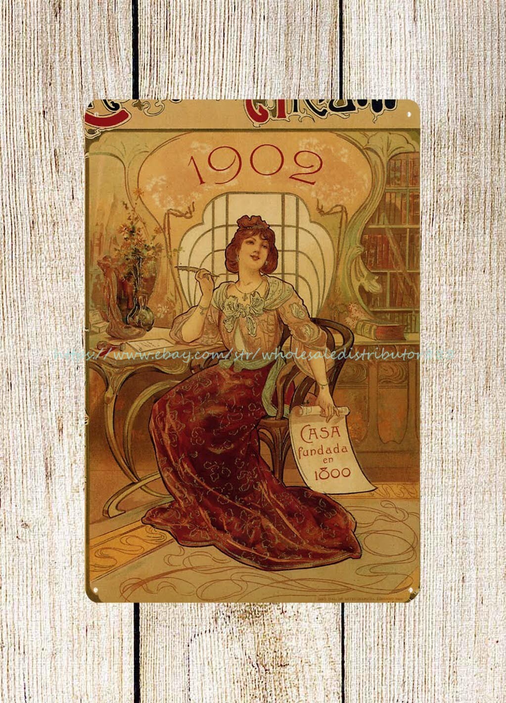 interior design for living room Chocolate 1902 metal tin sign