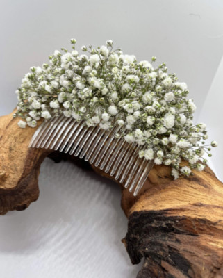 Hochzeitsblumen Trocken Gypsophila Haarkamm, Trockenblumen