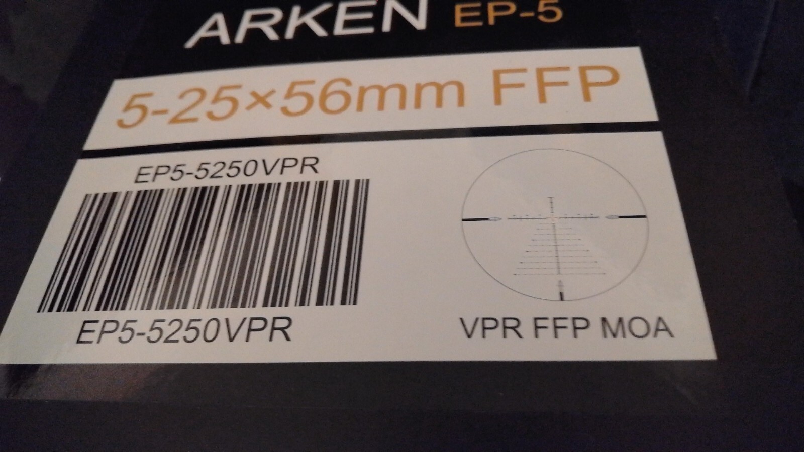 Arken Optics EP5 525X56 Rifle Scope FFP VPR Illuminated Reticle with