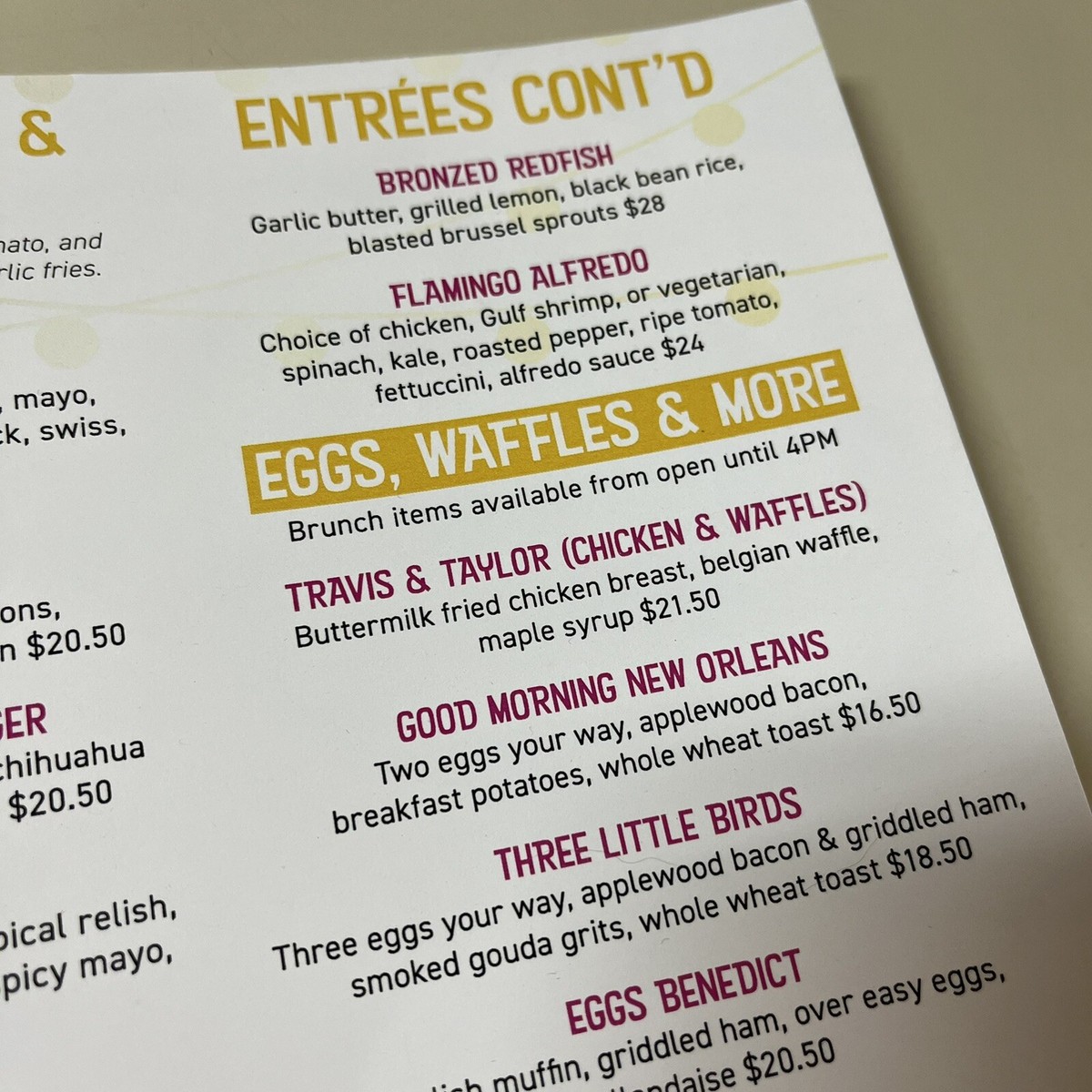 New Orleans flagmingo a gogo restaurant menu collectible eras tour