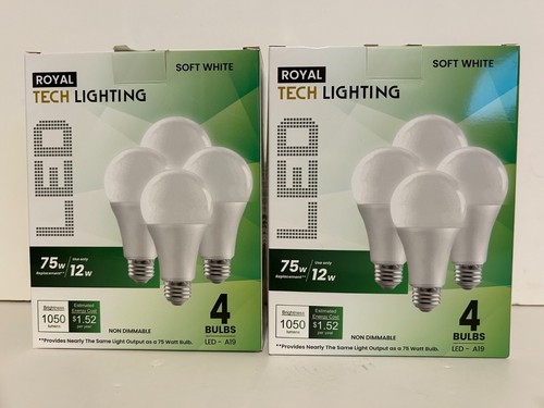 75w Light Bulbs Classic Soft White 8 Pcs LED 1050 Lumens A19 Shape use only 12w - Picture 8 of 8