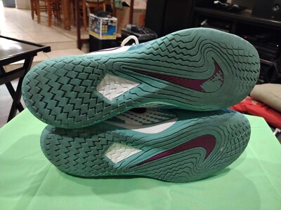 Men's Nike Court Zoom Vapor Cage 4 Rafa White Teal Blue Tennis