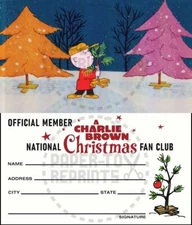 CHARLIE BROWN AND THE TREE - A CHARLIE BROWN CHRISTMAS FAN CLUB MEMBERSHIP CARD
