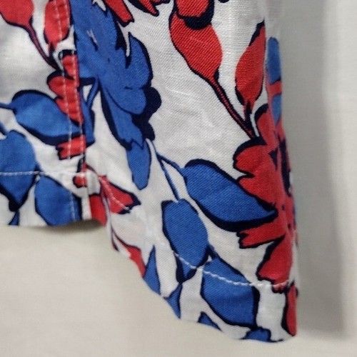 Ruby Rd. Floral 100% Linen Jacket Womens XL Blue Red Retro Artsy Festival 90s - Picture 4 of 7