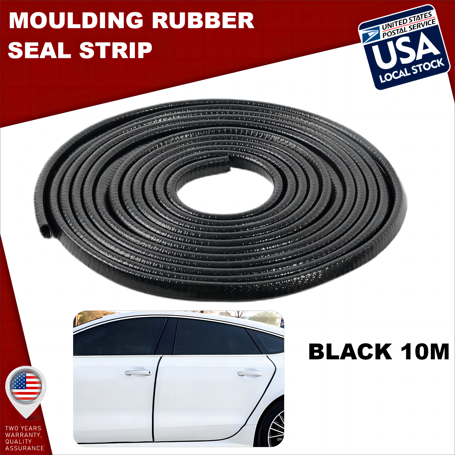 10M Car Door Trunk Seal Strip U-Shape Weather Strip Edge Decoration Accessories