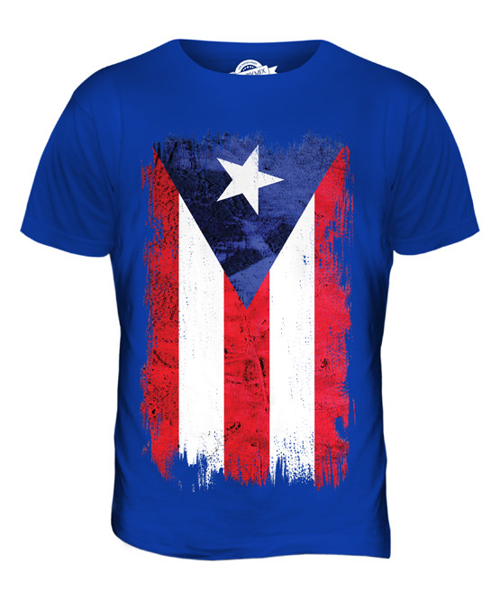 PUERTO RICO GRUNGE FLAG MENS T-SHIRT TEE TOP PUERTO RICAN SHIRT FOOTBALL  GIFT