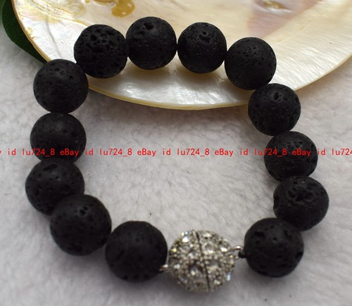 Pretty 12mm Natural Multicolor Gemstone Round Beads Bracelet 7.5" Magnetic Clasp - Picture 108 of 216