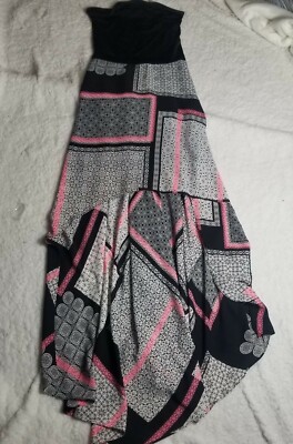 Design Lab Women's Dress Abstract Multicolor High-Low Size XS