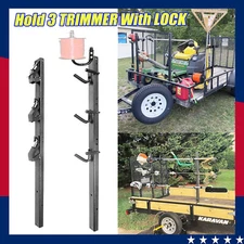 3 Place Weedeater Trimmer Racks For OPEN Landscape Truck and Trailer with Lock