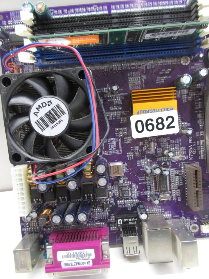 Paquete de placa base ECS K7S5A AMD Athlon XP 1500+ 512 MB Foto 3 de 4