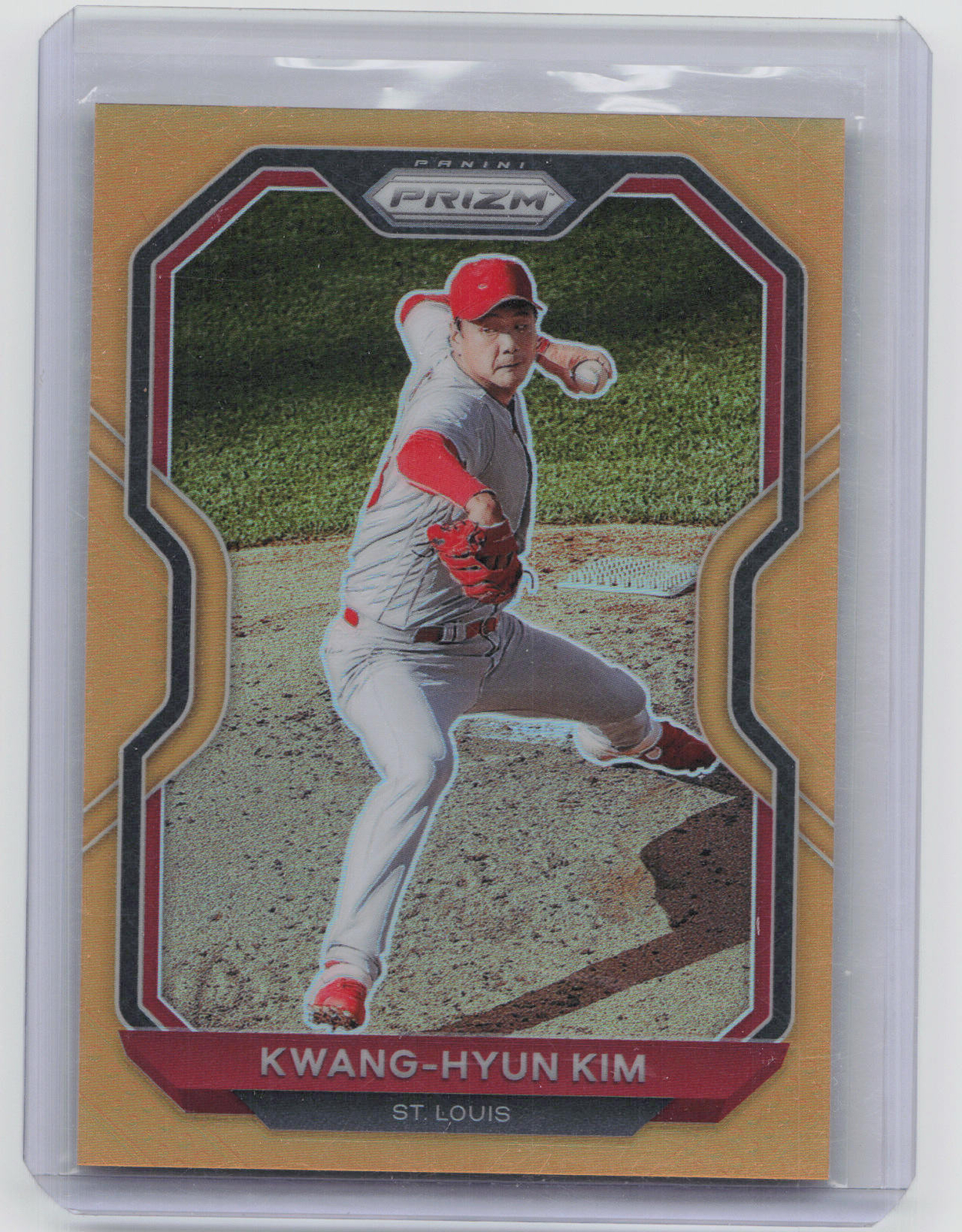 2021 Panini Prizm #213 Kwang-Hyun Kim Neon Orange Prizm #/100