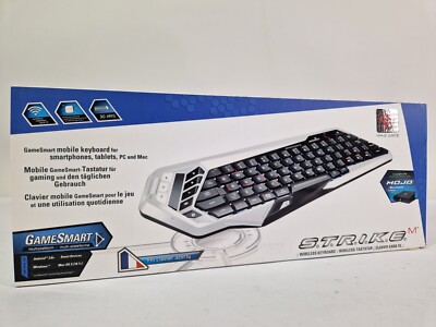 Mad Catz Strike M Kompakt Wireless Bluetooth Mini Tastatur Keyboard weiß AZERTY