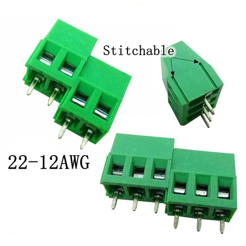3Pin 3.5mm PCB Mount Screw Terminal Block Connector 300V 10A for 24-18AWG Cable - Picture 3 of 7
