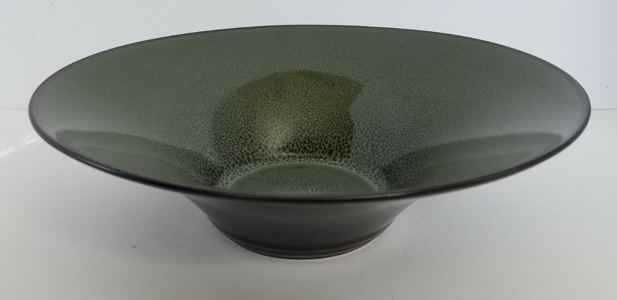 Gabbay Fusion Wasabi 11 1/4" Round Flared Serving Bowl Green Speckled