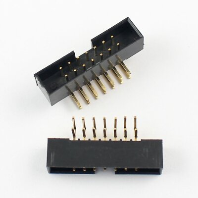 5Pcs 2mm 2.0mm Pitch 14 Pin Right Angle Male Shrouded IDC Box Header Connector
