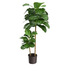 VECELO Artificial Fiddle Leaf Fig Tree 4FT(51in), Tall Fake Floor Plants with...