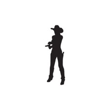 Shooting Cowgirl Wild West - Decal Sticker - Multiple Colors  Sizes - ebn3393