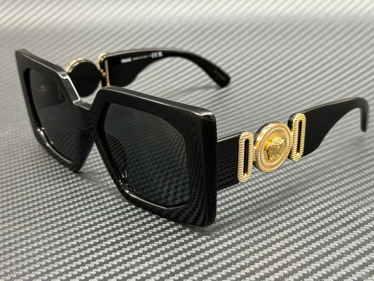 VERSACE スクエアフレムサンクラス 0VE4478U GB187 VERSACE VE4478U GB1 87 Black Grey Women's 55 mm Sunglasses