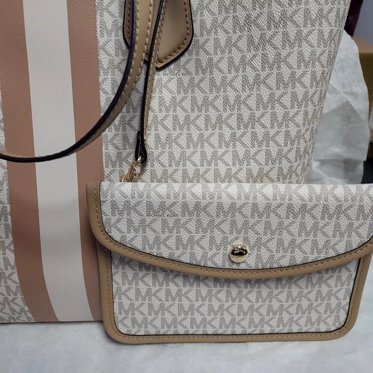 Michael kors eva large logo cheap tote bag