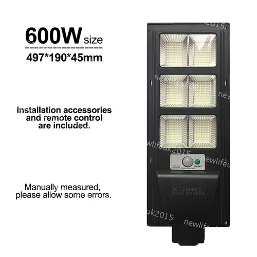 Solar Street Light Radar Sensor LED Floodlight Remote Control+Pole Security IP65 - Picture 16 of 17