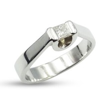 Diamond Engagement Ring 18ct White Princess Natural 0.25ct Ladies Solid 750