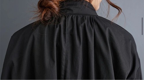 Ladies Black Edgy Urban Street Rock Chic Designer Lux Balloon Hem Jacket Coat 14 - Picture 14 of 16