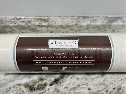New Allen + Roth Paintable Beadboard Pattern Wallpaper White Pre pasted 56 Sq - Picture 2 of 3