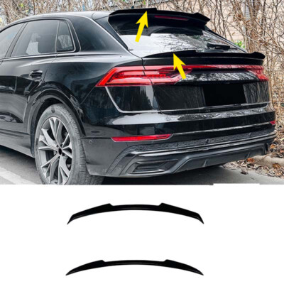 For 2019-25 AUDI Q8 SQ8 ABS Gloss Black Rear Trunk Spoiler Lip Roof Middle Lid S