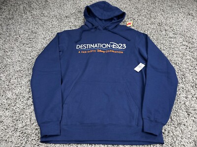 NEW Disney Hoodie Adult Medium Blue D23 Expo Imagineering Fantastic Celebration