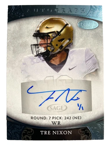 2021 SAGE Aspire Blue #ASP88 Tre Nixon Autograph RC #1/1