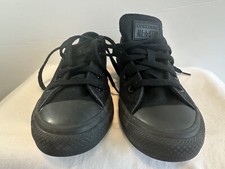 CONVERSE ALL STAR Low Top Canvas All Black Youth Kids Size 1