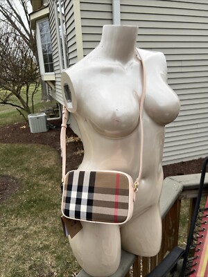 NWT Authentic Burberry Canvas House Check Large Camera