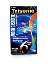 BRAND NEW Factory Sealed Trisonic T-120 Video Cassette VHS Tape Media