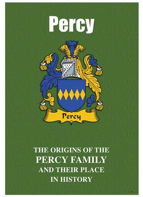 Percy English Surname History Booklet with Historical Facts of this Famous Name