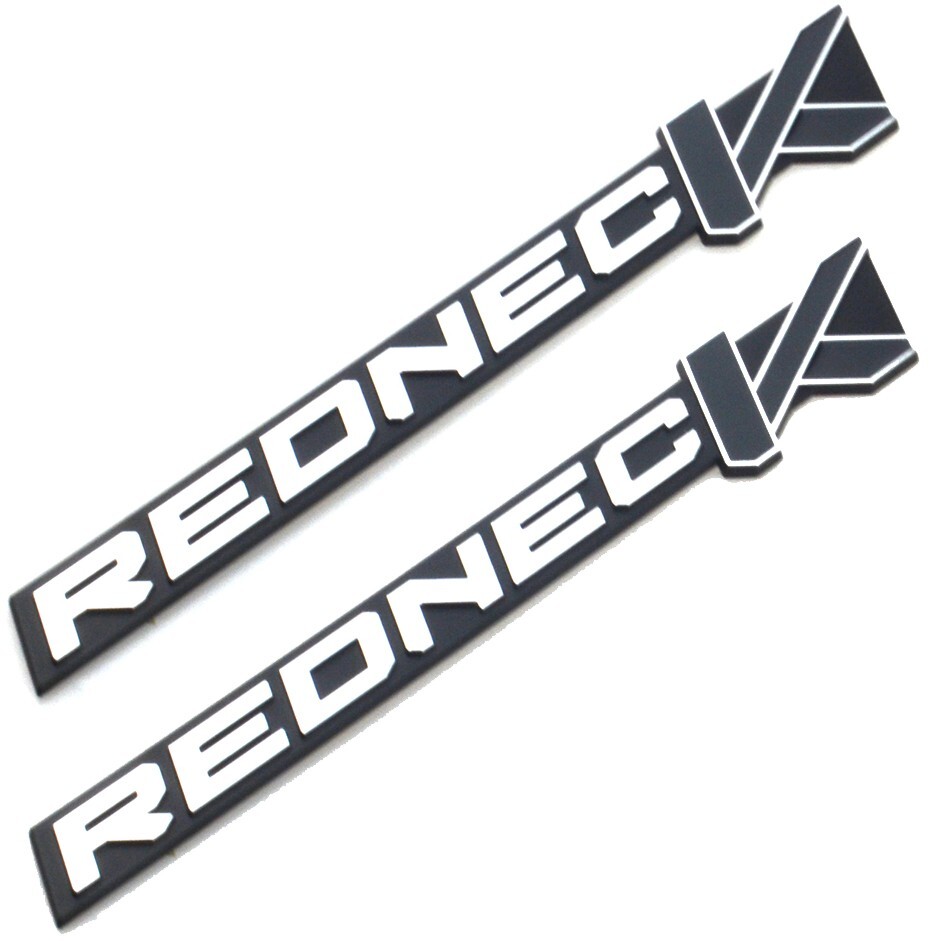 2x 10 Inch NEW REDNECK EDITION EMBLEM Badges 3D Sticker Nameplate Chrome Black