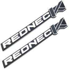 2x 10 Inch NEW REDNECK EDITION EMBLEM Badges 3D Sticker Nameplate Chrome Black