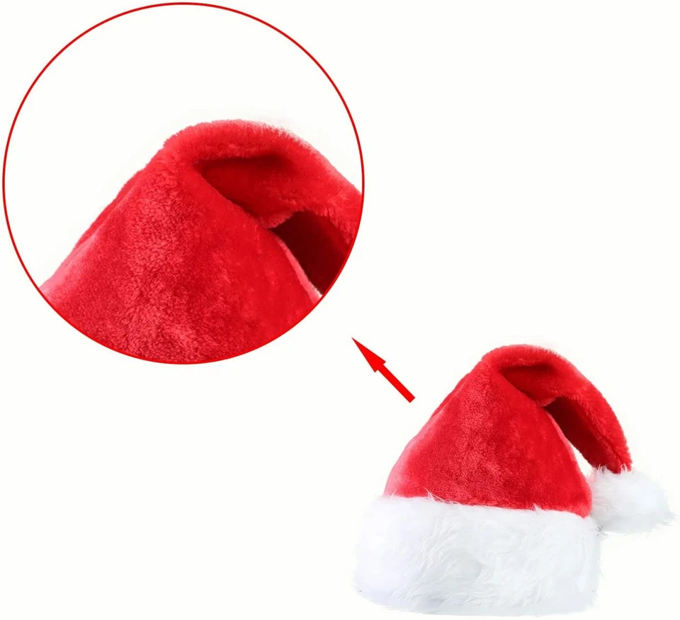 Adult Kids Santa Hat Christmas Cap Costume Party Wear Costume Unisex One Size - Image 4 of 4