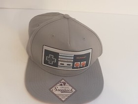 Nintendo NES Controller Gray Baseball Hat Flat Brim Mens Snapback